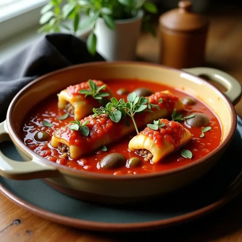 Sarmale de Repollo Relleno de Lentejas y Champiñones: Receta Rumana Vegana