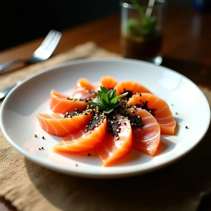 Sashimi de Salmón con Trufa Negra: Receta Japonesa Gourmet para Ocasiones Especiales