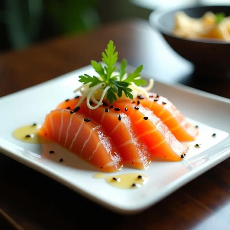 Sashimi de Salmón Marinado en Salsa de Yuzu y Jengibre: Receta Japonesa en 15 Minutos