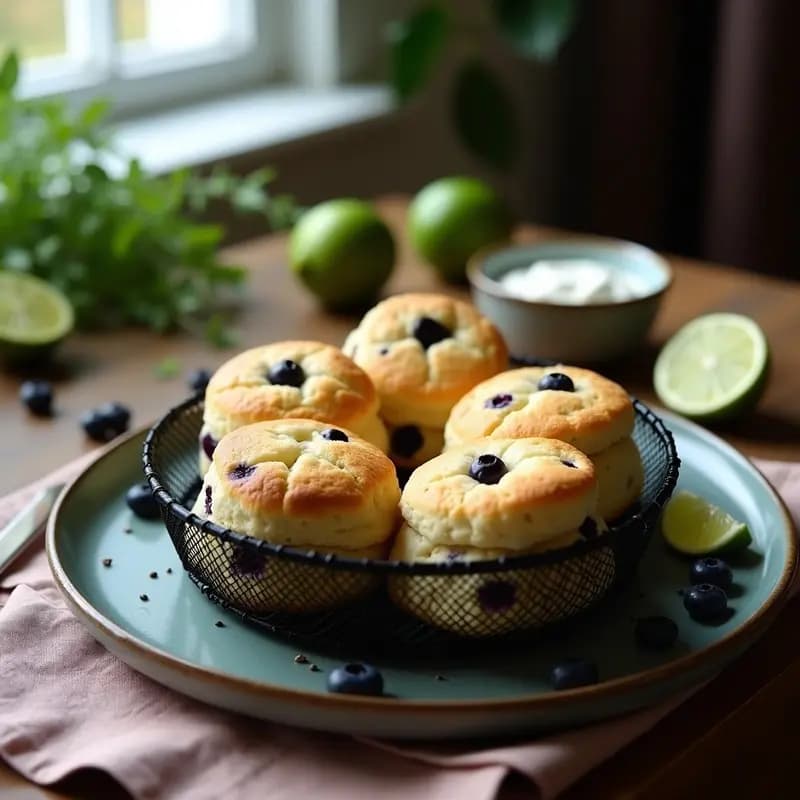 Scones Británicos de Arándanos y Lima: Desayuno o Merienda Sin Horno en Airfryer