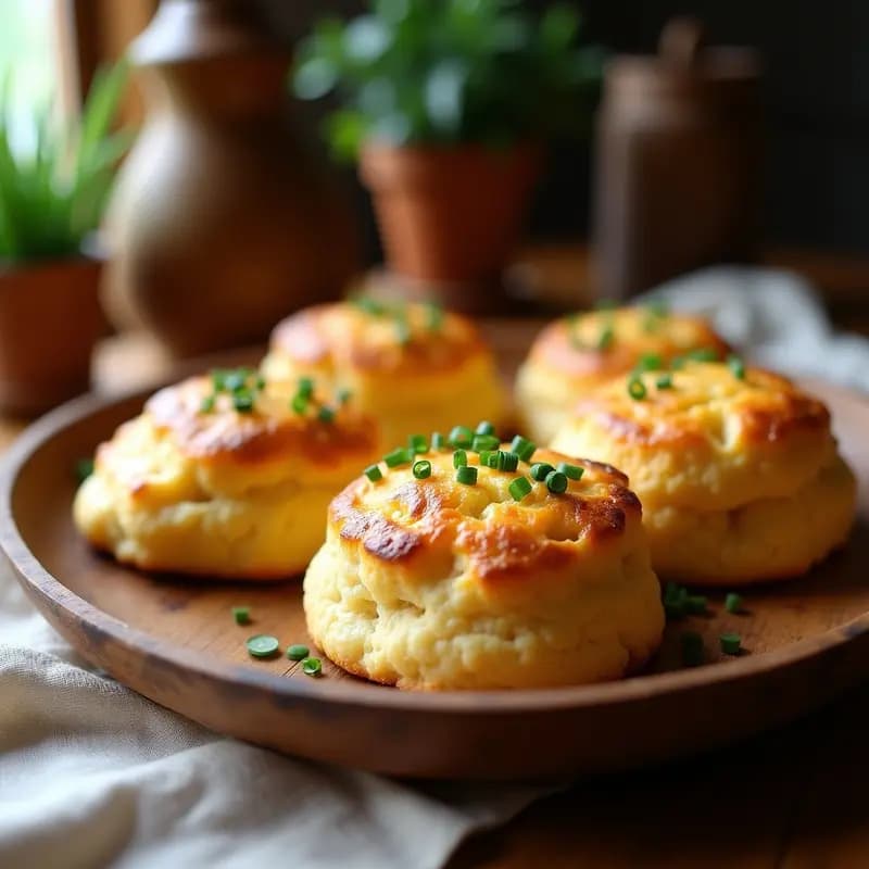 Scones de Queso Cheddar y Cebollino: Aperitivo Inglés en Airfryer Sin Gluten