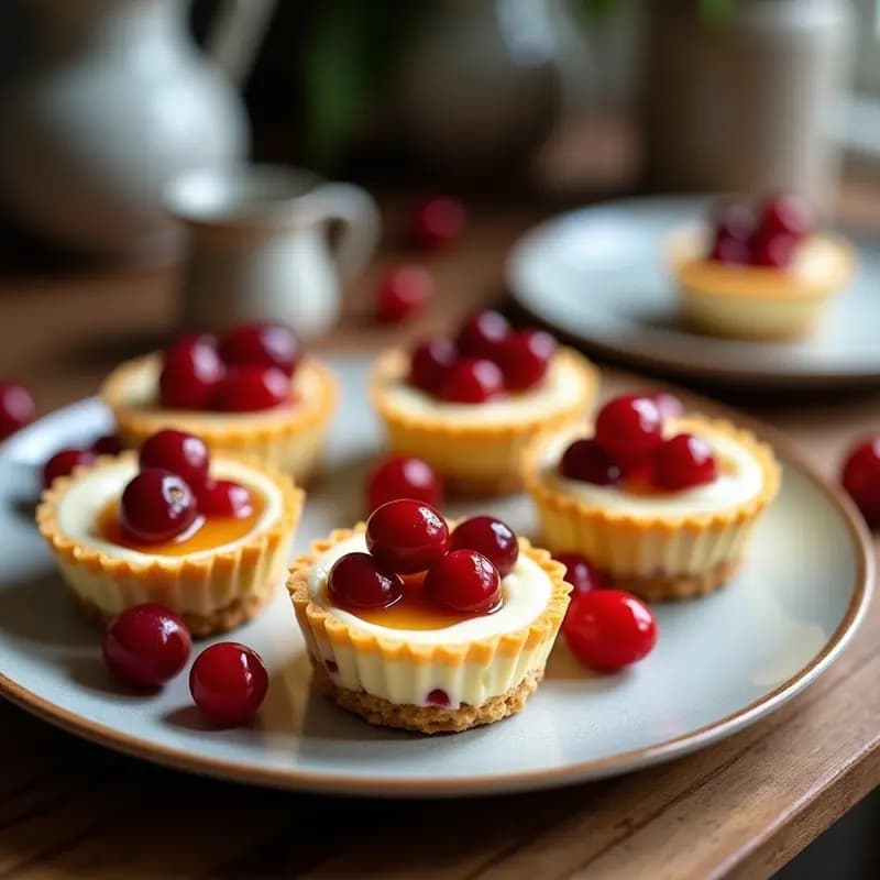 Serniki Polacos: Cheesecakes Individuales de Requesón y Arándanos Rojos