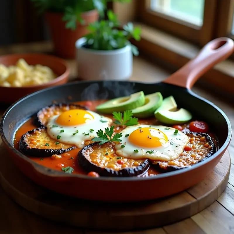 Shakshuka con Berenjenas Ahumadas: Receta Norteafricana Keto y Sin Gluten