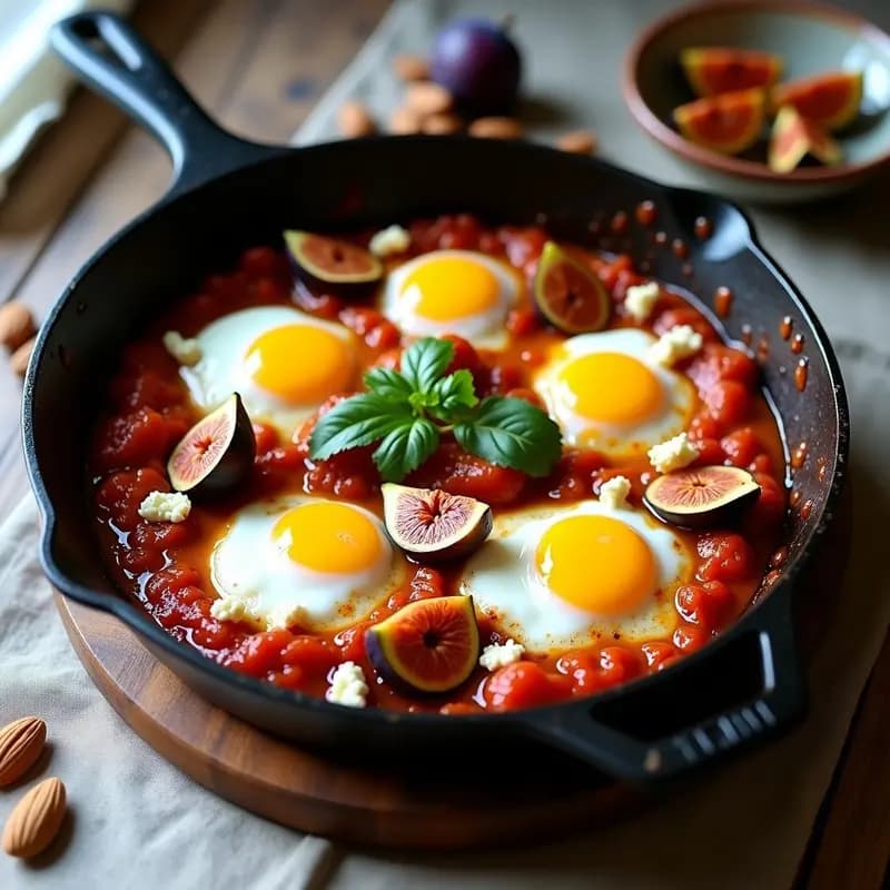 Shakshuka de Higos y Queso de Cabra: Desayuno Túnez con Toque Dulce-Salado