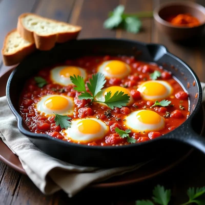 Shakshuka con Huevos de Codorniz y Pimientos Choriceros: Desayuno Túnez en 15 Minutos