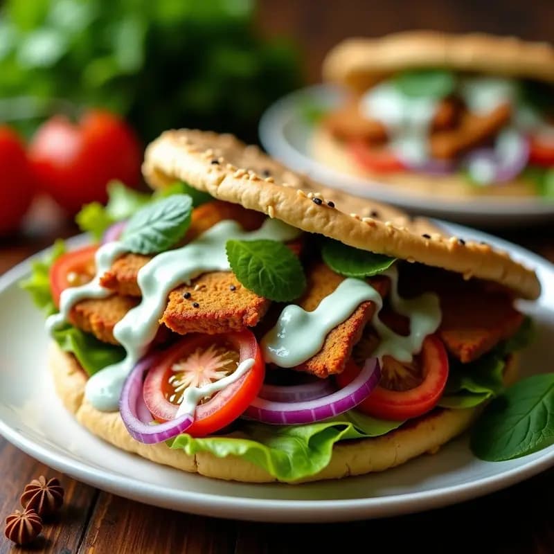 Shawarma de Pollo con Especias de Baharat: Receta Árabe en Sándwich Integral