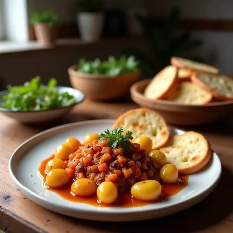 Skordalia de Patata y Ajo Negro: Salsa Griega Vegana con Pan de Pita Integral para Dip