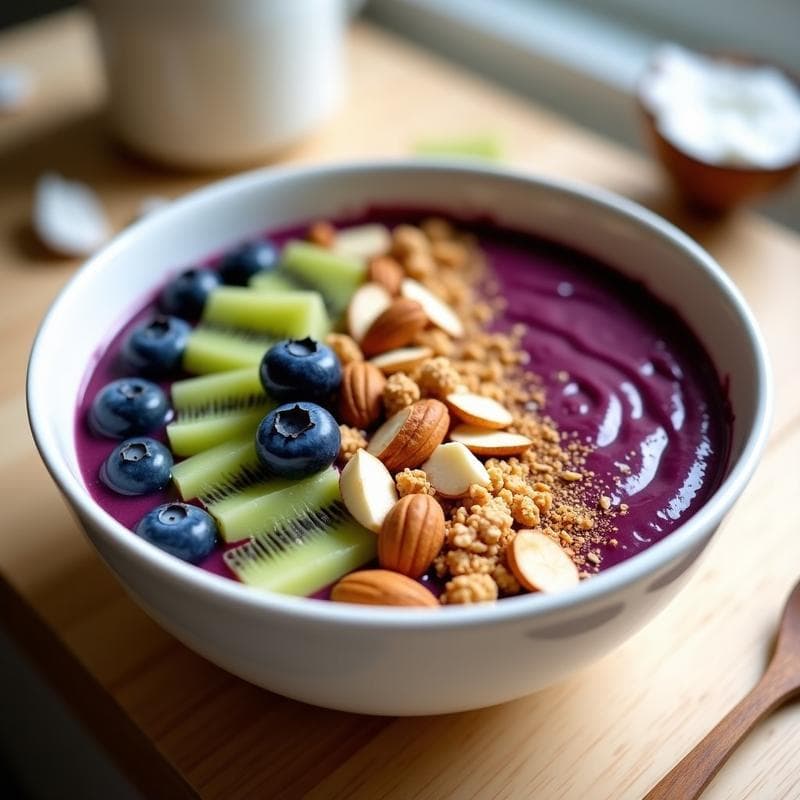 Smoothie Bowl de Acai y Granola de Coconut: Desayuno Brasileño Sin Azúcar
