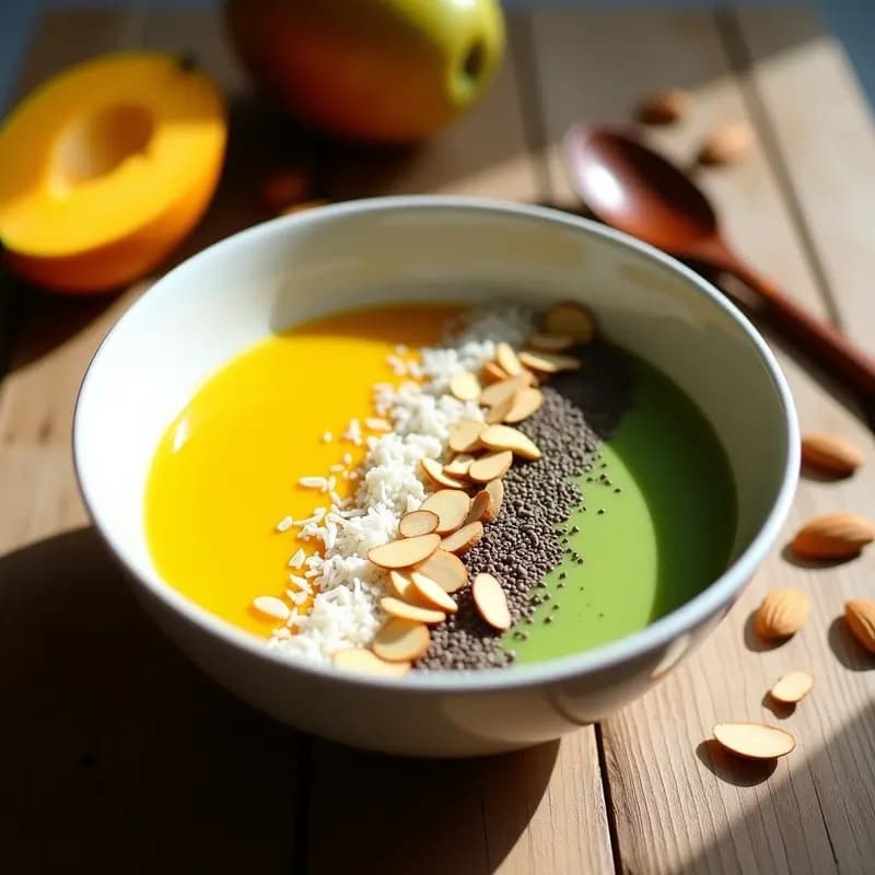 Smoothie Bowl de Mango y Espirulina: Receta Energética y Detox para Empezar el Día