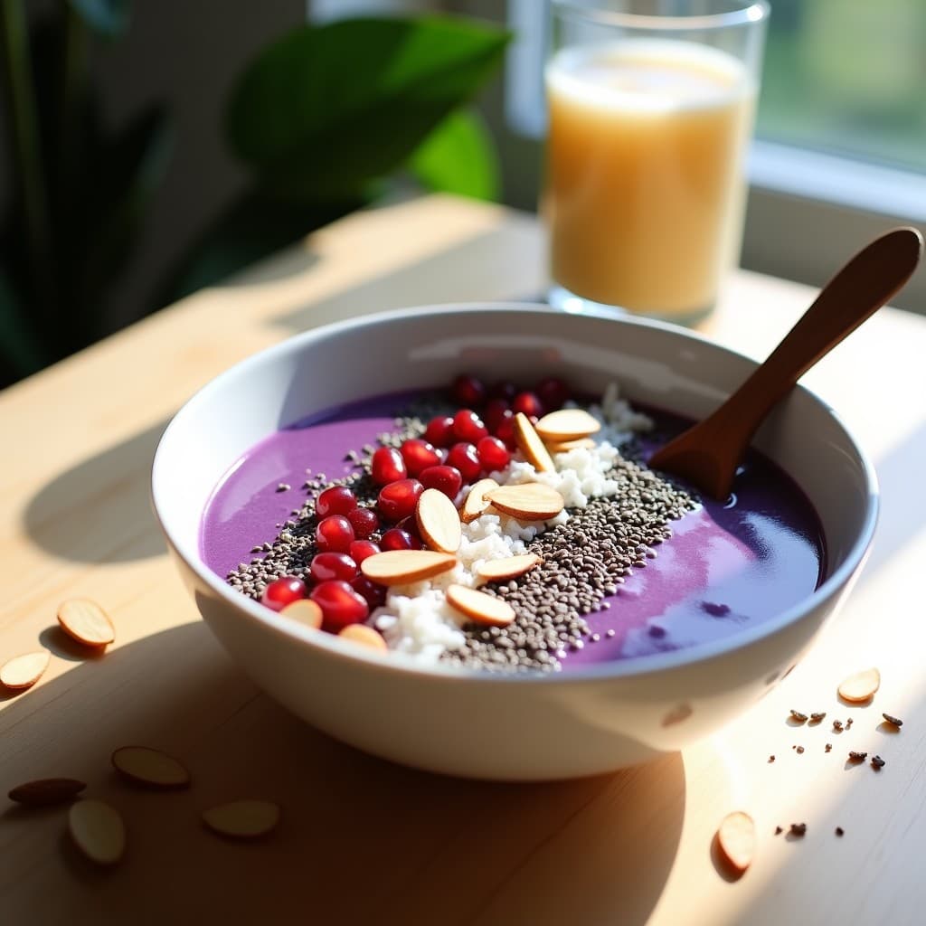 Smoothie Bowl de Mangostán y Espirulina: Desayuno Tropical y Alta en Antioxidantes