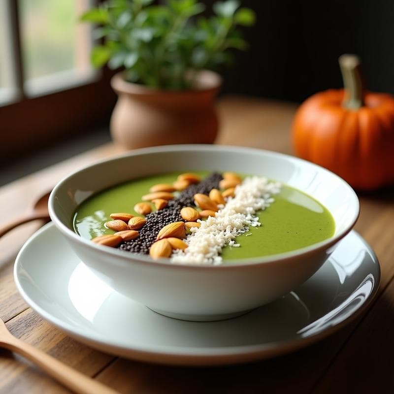 Smoothie Bowl de Pépitas de Calabaza y Canela: Desayuno Keto y Alto en Magnesio