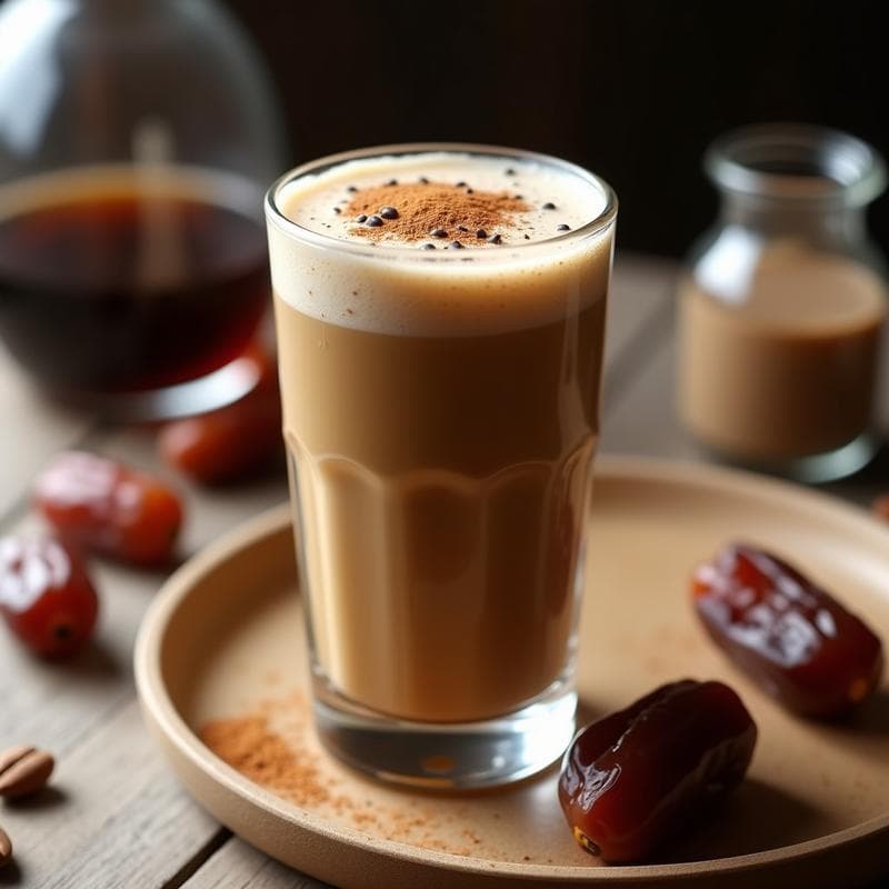 Smoothie de Café y Dátiles con Leche de Almendras: Bebida Energética y Sin Azúcar
