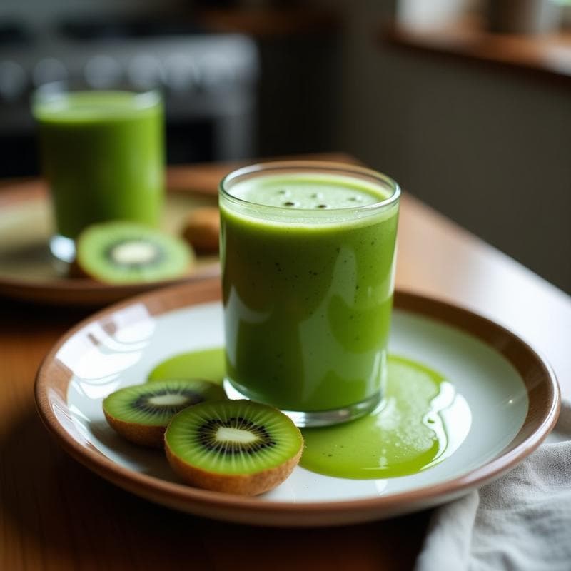 Smoothie de Espirulina y Kiwi con Leche de Coco: Bebida Verde Superalimentos en 5 Minutos