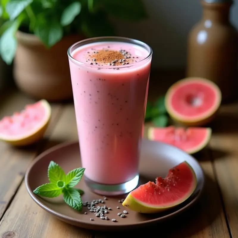 Smoothie de Guayaba y Yogur de Cabra: Bebida Mexicana Probiótica y Sin Lactosa