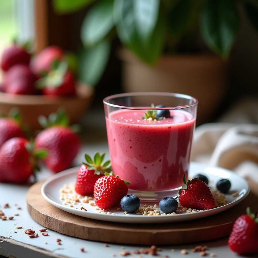 Smoothie de Kéfir y Frutos Rojos con Semillas de Cáñamo: Bebida Probiótica y Alta en Omega-3