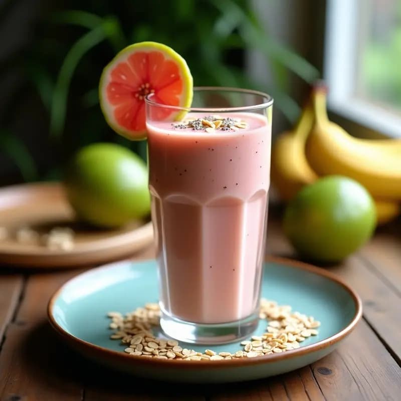 Smoothie de Machete y Guayaba: Batido Venezolano con Chía y Avena