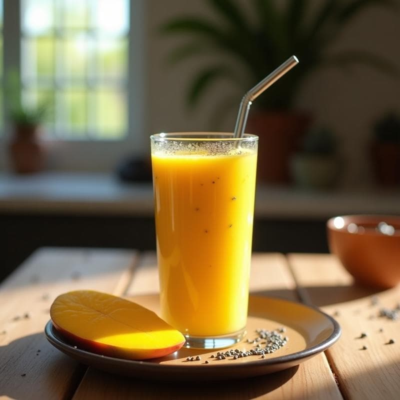 Smoothie de Mango y Chía: Receta Energizante para Empezar el Día con Vitalidad