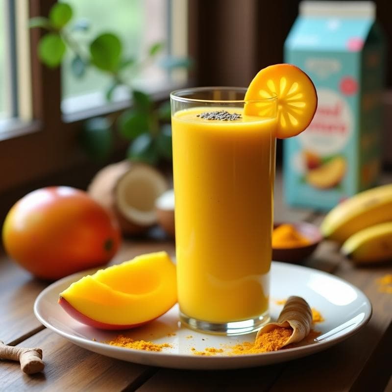 Smoothie de Mango, Jengibre y Cúrcuma: Receta para Aumentar la Inmunidad en 5 Minutos