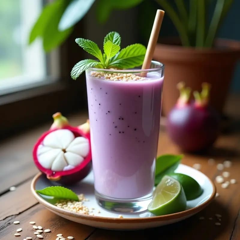 Smoothie de Mangostán y Leche de Soja: Bebida Tailandesa Ricas en Antioxidantes