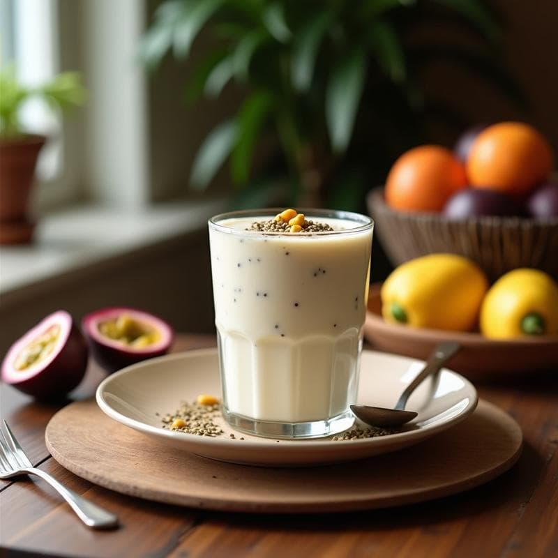 Smoothie de Maracuyá y Leche de Coco con Semillas de Chía: Bebida Tropical Keto