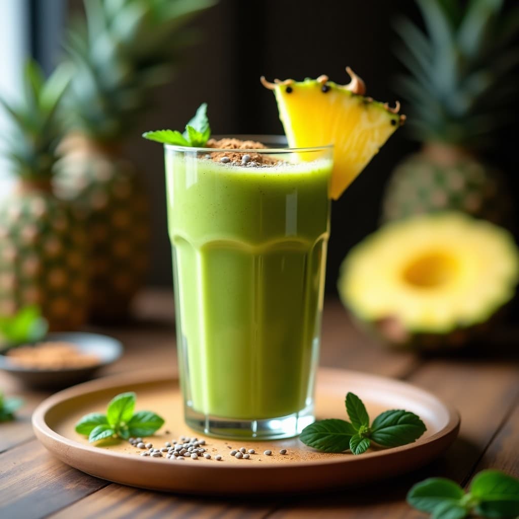 Smoothie de Moringa y Piña con Jengibre: Bebida Desintoxicante y Energizante en 5 Minutos