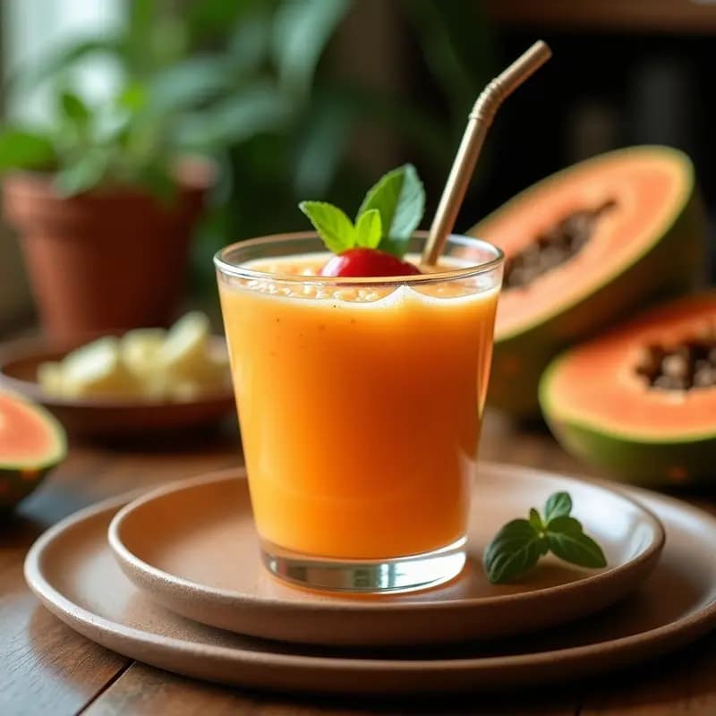 Smoothie de Papaya y Chía con Agua de Coco: Bebida Caribeña Desintoxicante