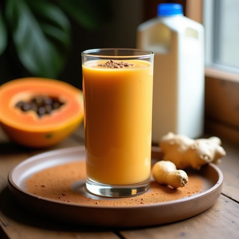 Smoothie de Papaya y Semillas de Calabaza con Jengibre: Bebida Energizante y Antiinflamatoria
