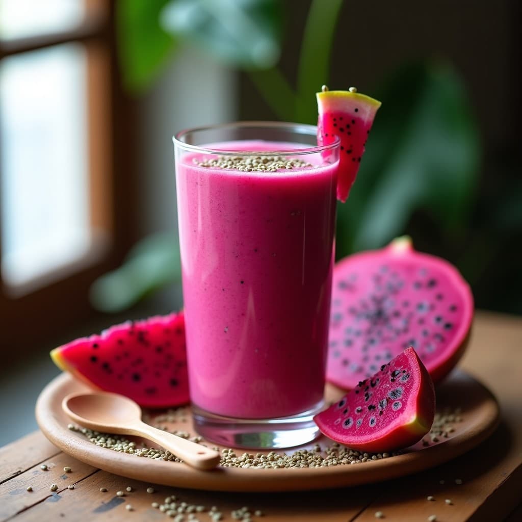 Smoothie de Pitahaya y Linaza con Proteína de Guisante: Bebida Mexicana Alta en Omega-3