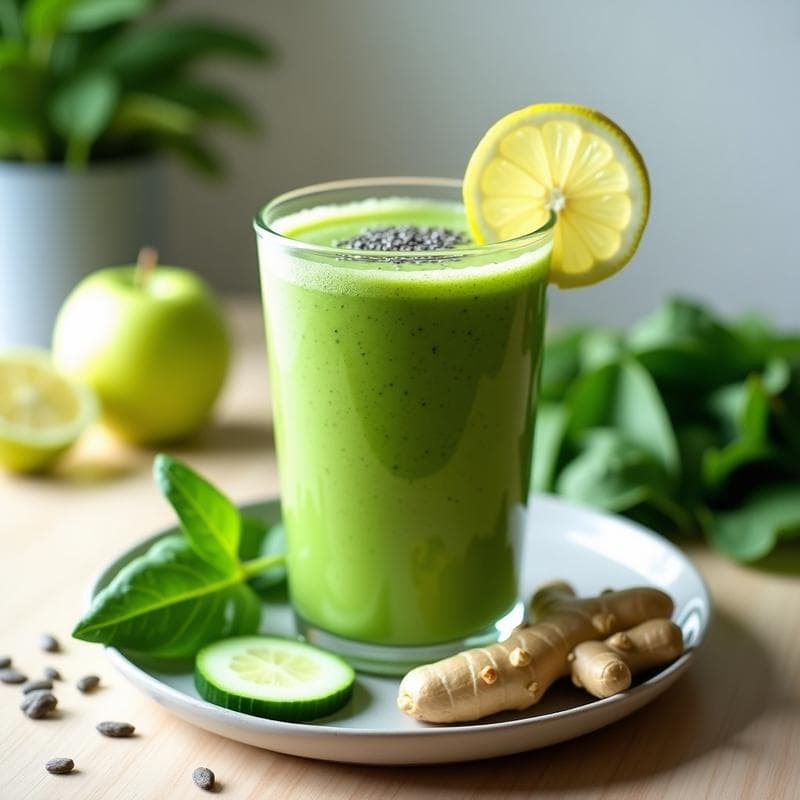 Smoothie Verde Detox con Jengibre y Limón: Receta Rápida para Depurar y Energizar