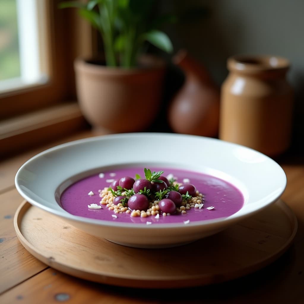 Sopa de Boniato Morado y Leche de Coco: Receta Tailandesa Antioxidante en Instant Pot