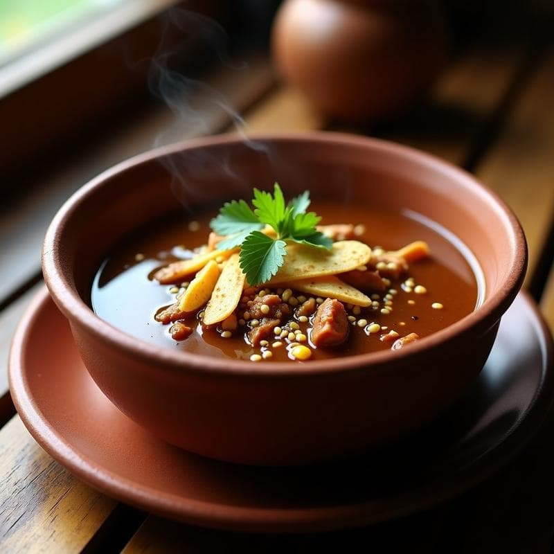 Sopa de Cacao con Chile y Pollo Desmenuzado: Receta Tradicional Mexicana