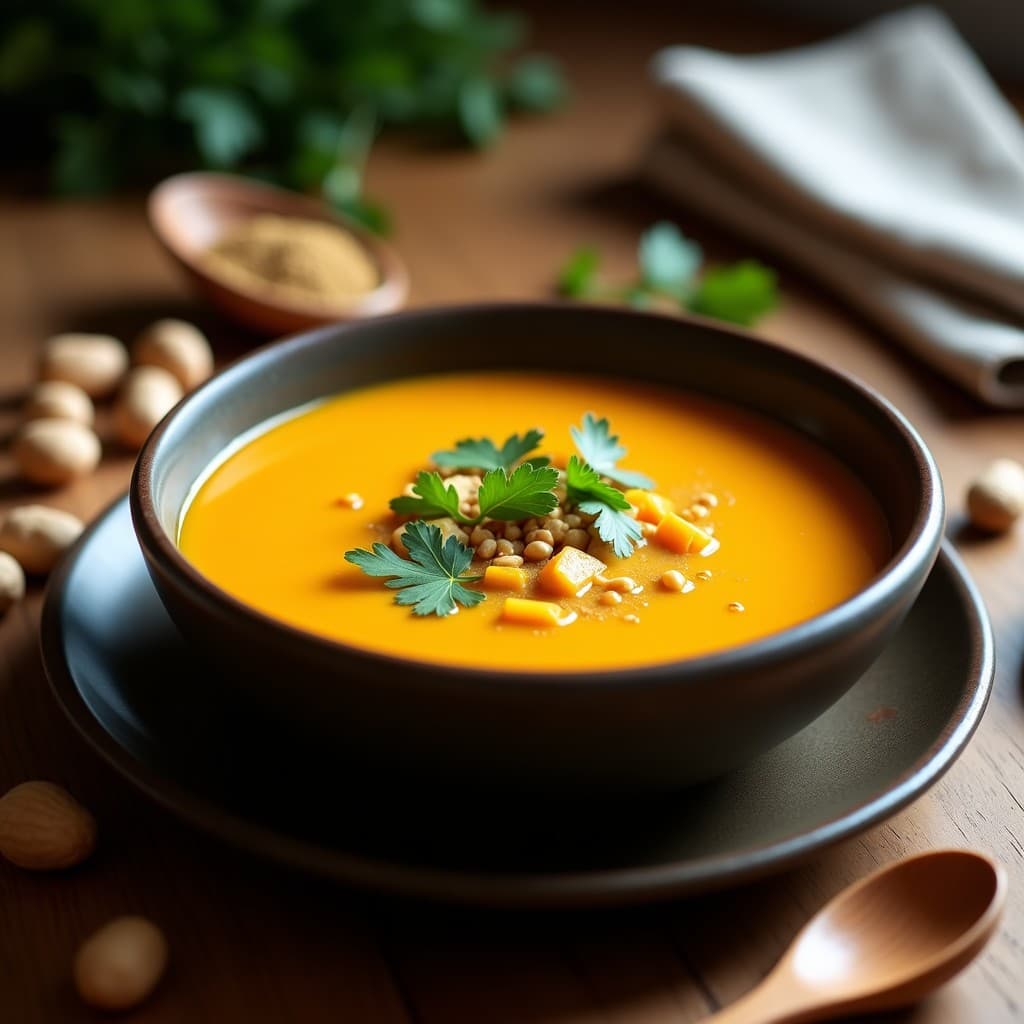 Sopa de Calabaza y Cacahuetes con Toque de Comino: Receta Africana en Olla Exprés