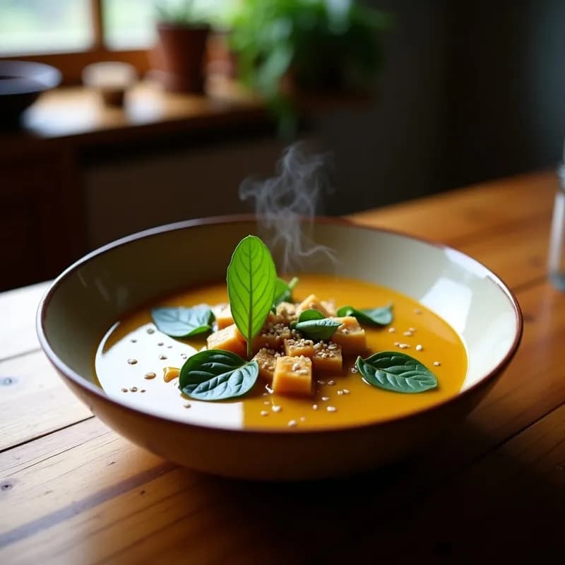 Sopa de Castañas y Espinacas con Tofu Ahumado: Receta Vegana Alta en Hierro y Proteína