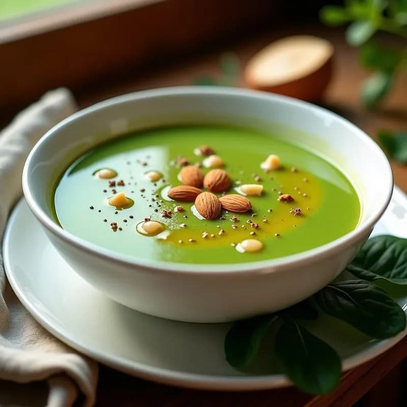 Sopa Crema de Espinacas con Almendras: Receta Vegana Alta en Hierro y Omega-3
