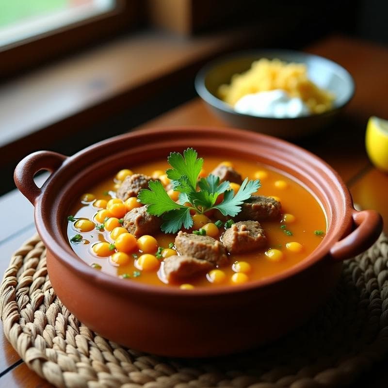 Sopa de Fideo Kabuli con Cordero y Garbanzos: Receta afgana tradicional en olla lenta