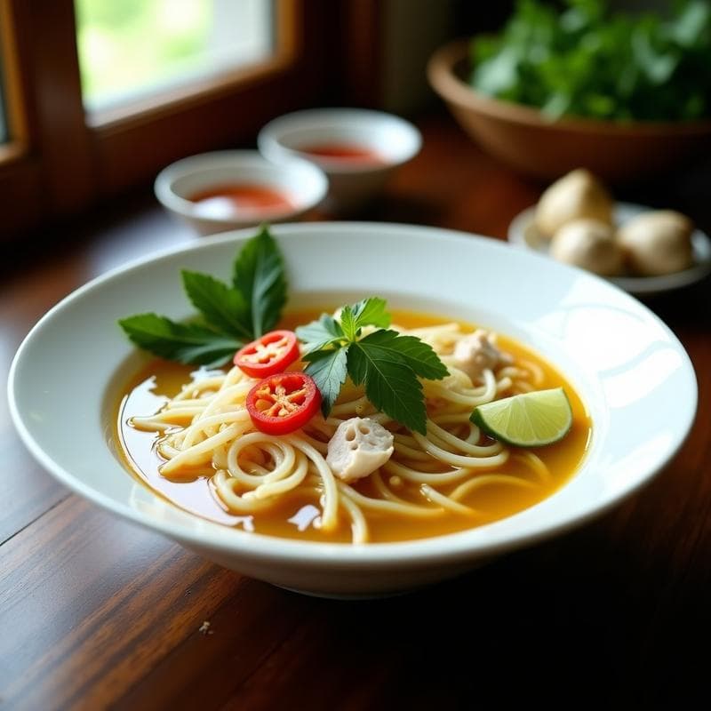 Sopa de Fideos de Arroz y Raíz de Loto: Receta Vietnamita en Thermomix