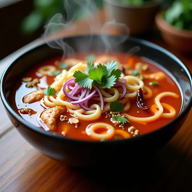 Sopa de Fideos Cellophane con Pollo y Especias Szechuan: Receta China Picante