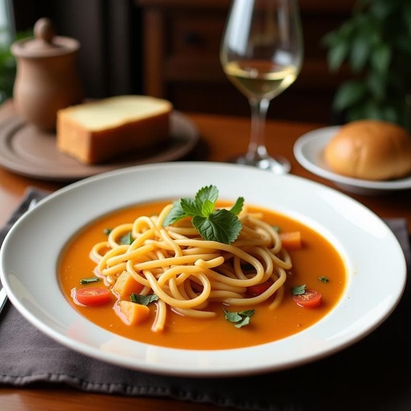 Sopa de Fideos Shakirat con Caldo de Pollo y Jengibre: Receta Vietnamita Reconfortante en 20 Minutos