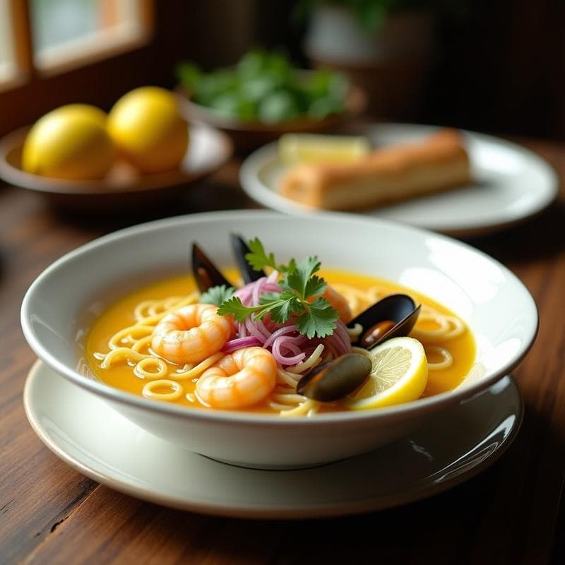 Sopita de Fideos Shirataki y Mariscos con Caldo de Limón: Receta Keto y Baja en Carbohidratos