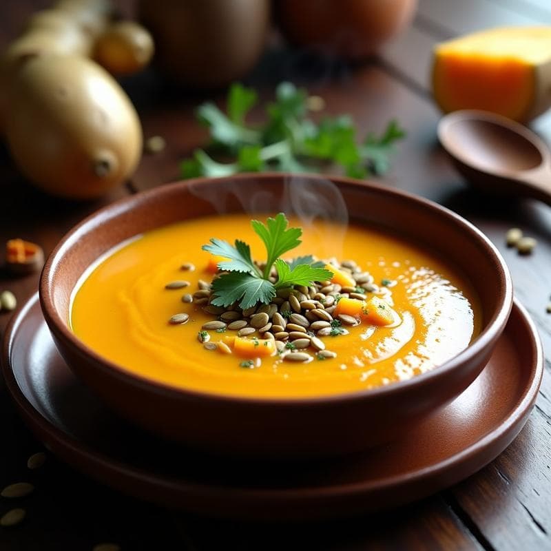 Sopa de Fonio y Calabaza Butternut: Receta Africana en Olla Express con Jengibre Fresco