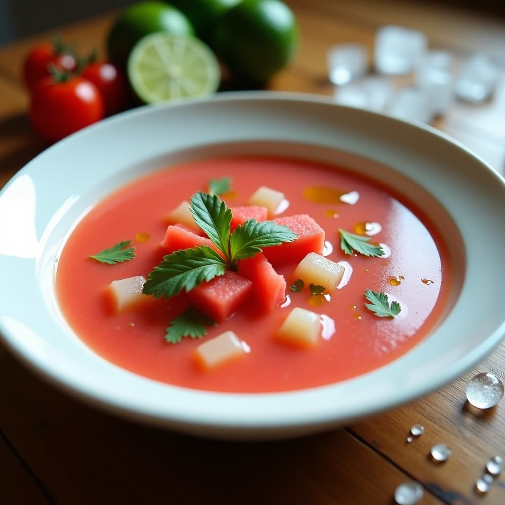 Sopa Fría de Sandía y Tomate Verde: Receta Refreshing Sin Cocción y Sin Gluten