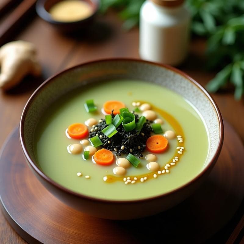 Sopa de Frijoles Mung y Jengibre con Caldo de Miso: Receta Coreana Depurativa en Thermomix