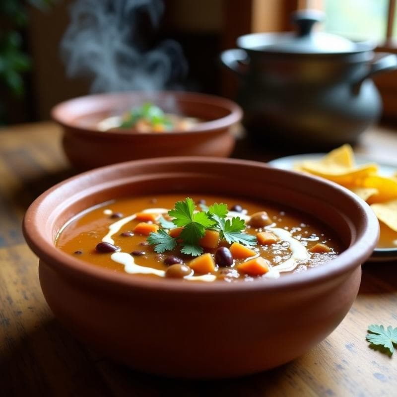 Sopa de Frijoles Negros y Calabaza con Chipotle: Receta Mexicana en Olla de Presión