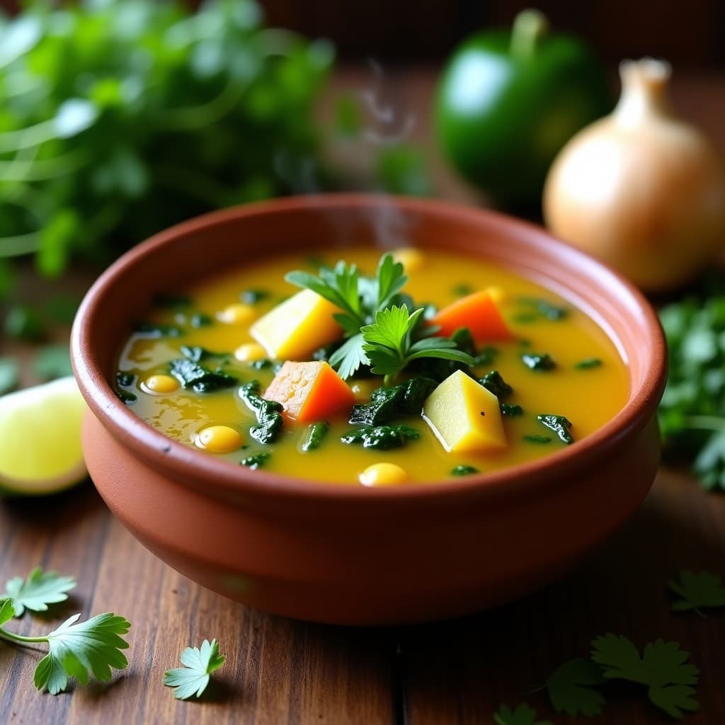 Sopa de Guandú y Espinacas: Receta Puertorriqueña en Olla Lenta con Toque de Culantro
