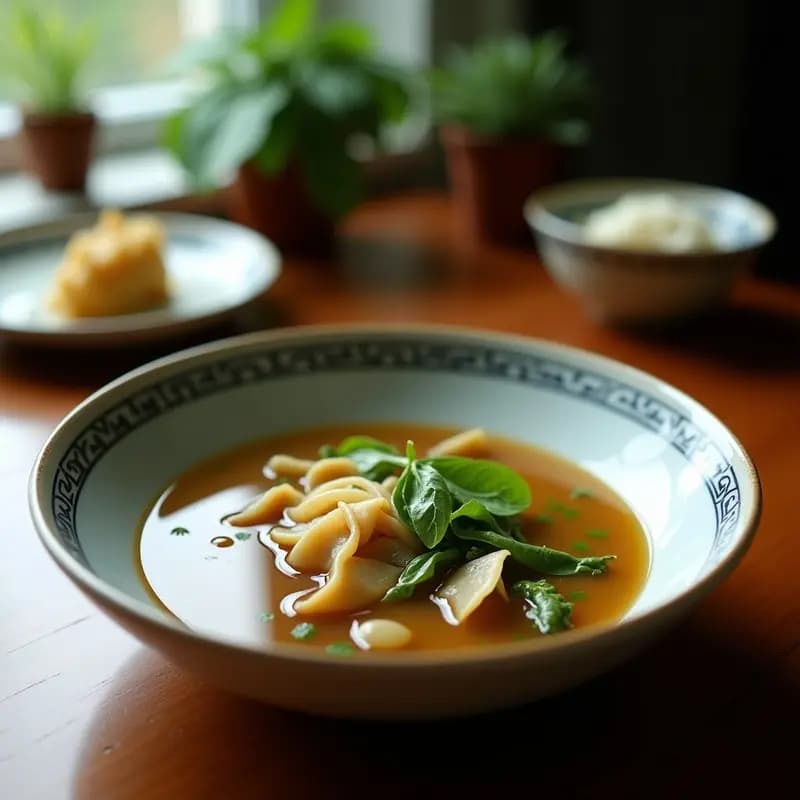 Sopa de Hierbas Silvestres con Caldo de Huesos y Raíz de Loto: Receta Chino-Herbolaria Detox