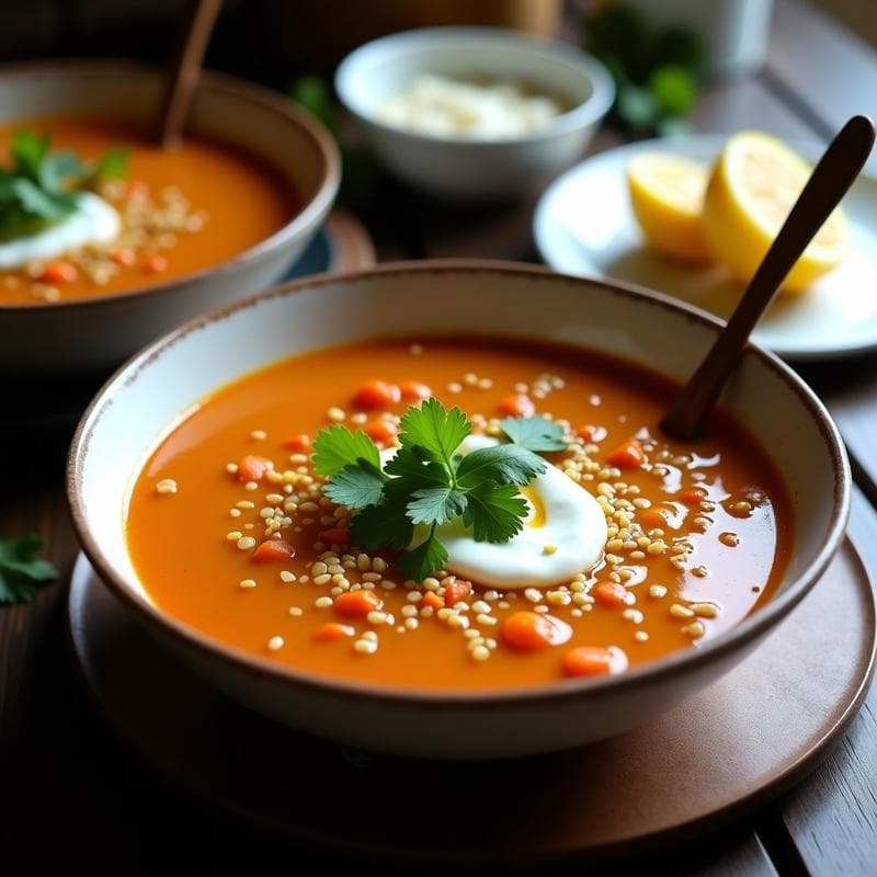 Sopa de Lentejas Corail con Jengibre y Limón Confitado: Receta Libanes en Olla Express