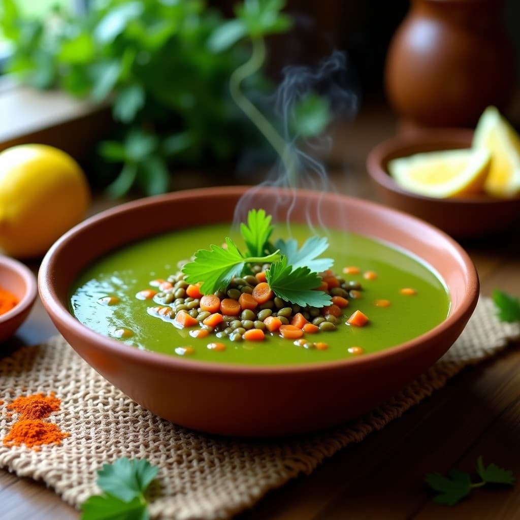 Sopa de Lentejas Rojas y Espirulina: Receta Africana Vegana y Nutritiva en Olla Express