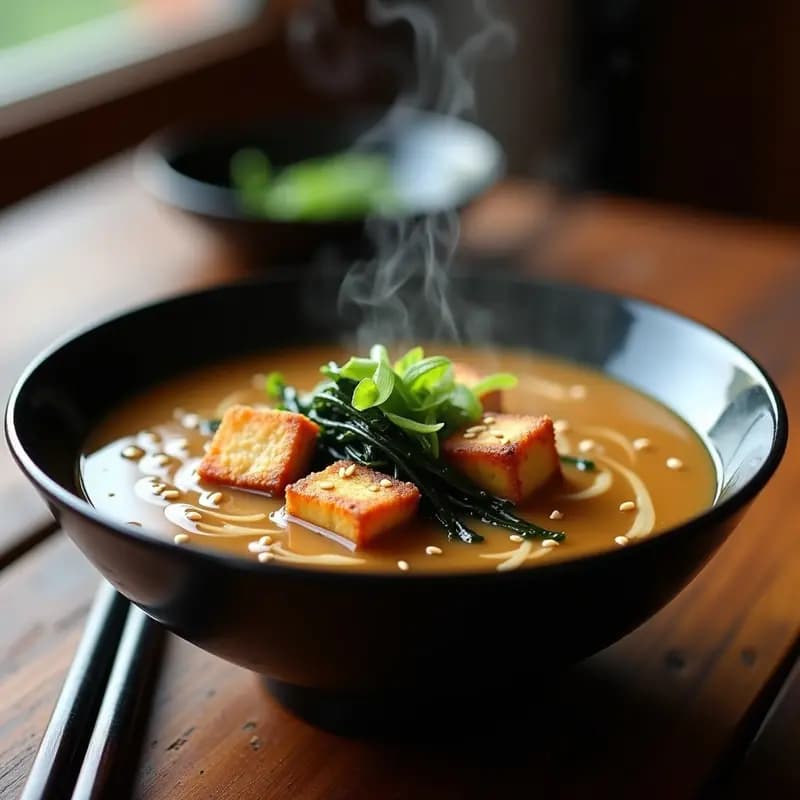 Sopa de Miso con Tofu Crujiente: Receta Japonesa en Airfryer para Ahorrar Tiempo