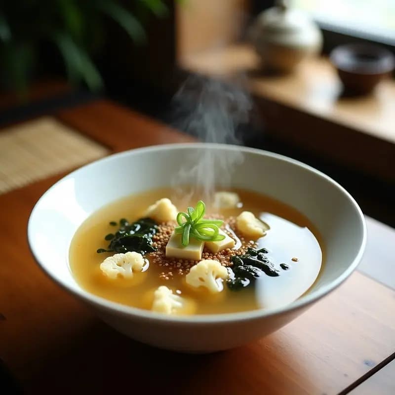Sopa de Miso con Zaatar y Coliflor: Receta Japonesa Antiinflamatoria en 20 Minutos