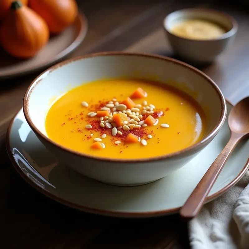 Sopa de Sémola de Maíz y Calabaza Butternut con Toque de Pimentón de la Vera: Receta Sin Gluten